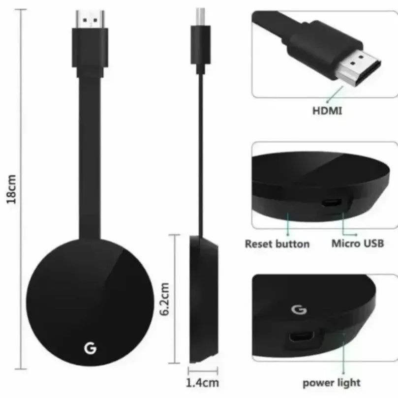 Adapter Wireless Screen Mirroring Dongle 2.4G WiFi Portrait Landscape Mode Universal HD Display Adapter for TV Monitor Projector